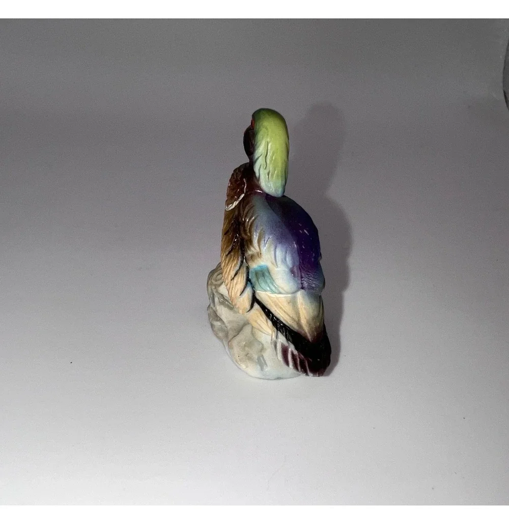 Vintage Miniature Bone China Japan Mallard Duck Figurine Trinket Shelf Animals